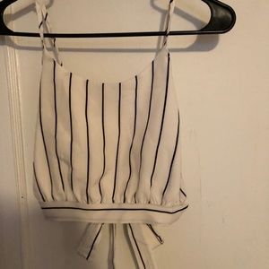 black and white striped crop top